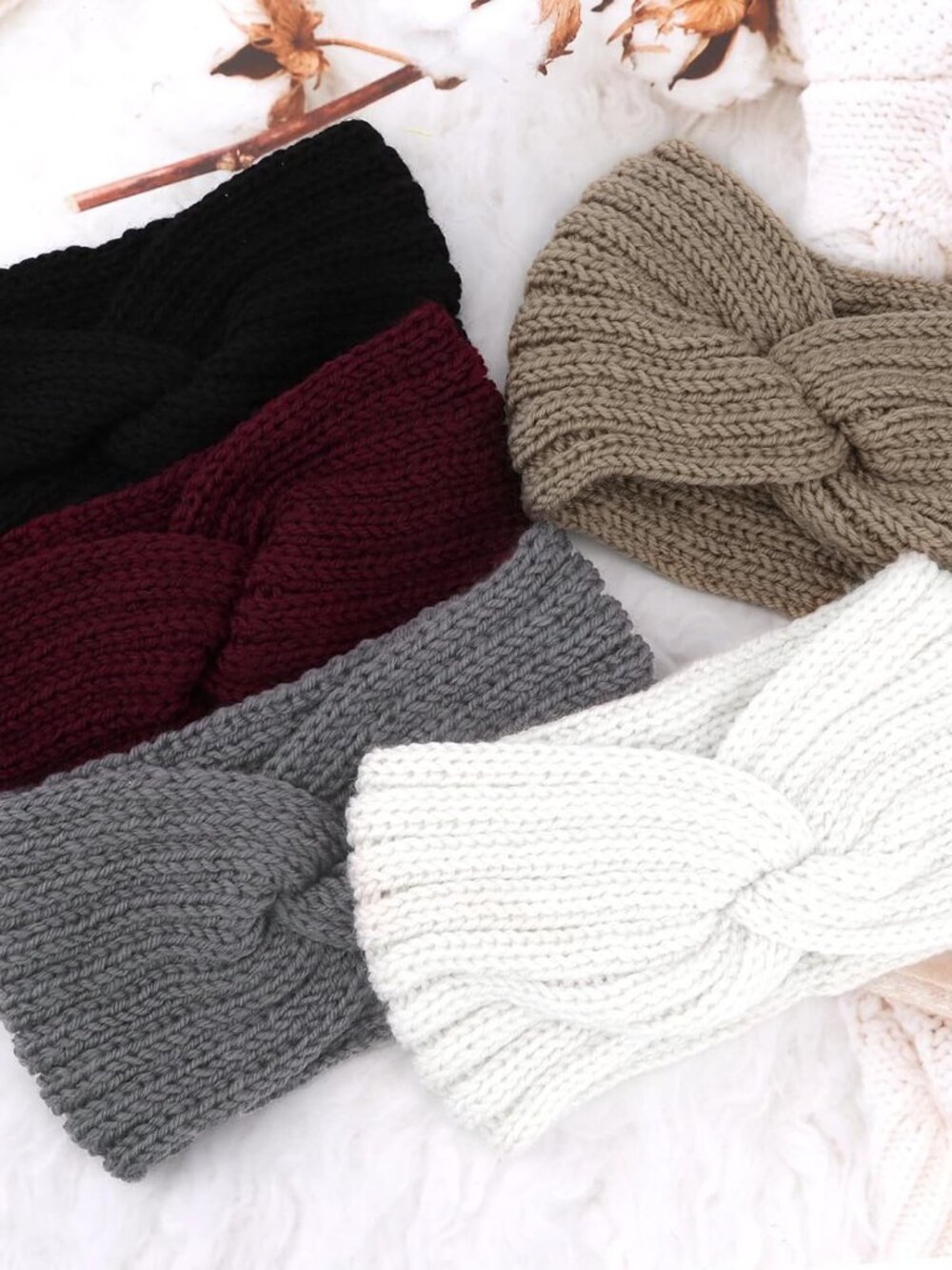 YARIEW Winter Headbands for Women Ear Warmers Wide Headbands for Women - Picture 2 of 11